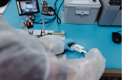 Micron Solutions team in a cleanroom